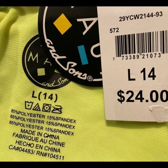 MAUI & SONS BIG GIRLS LARGE(14)TRIBUL STRIPE ONE- PIECE SWIMSUIT - Picture 6 of 7